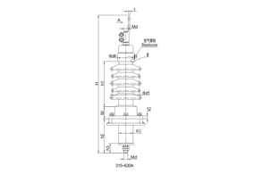 鋁法蘭瓷套管12~24kV/315~1250A穿桿式套管
